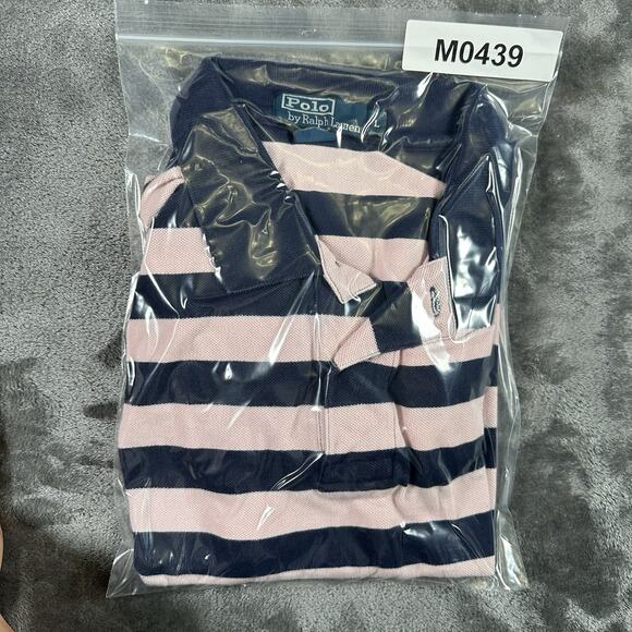 Polo Ralph Lauren Polo Shirt Mens Large Pink/Blue Striped Embroidered Golf - Picture 8 of 8